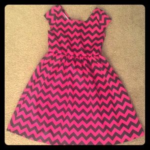 Pink and black zig zag dress